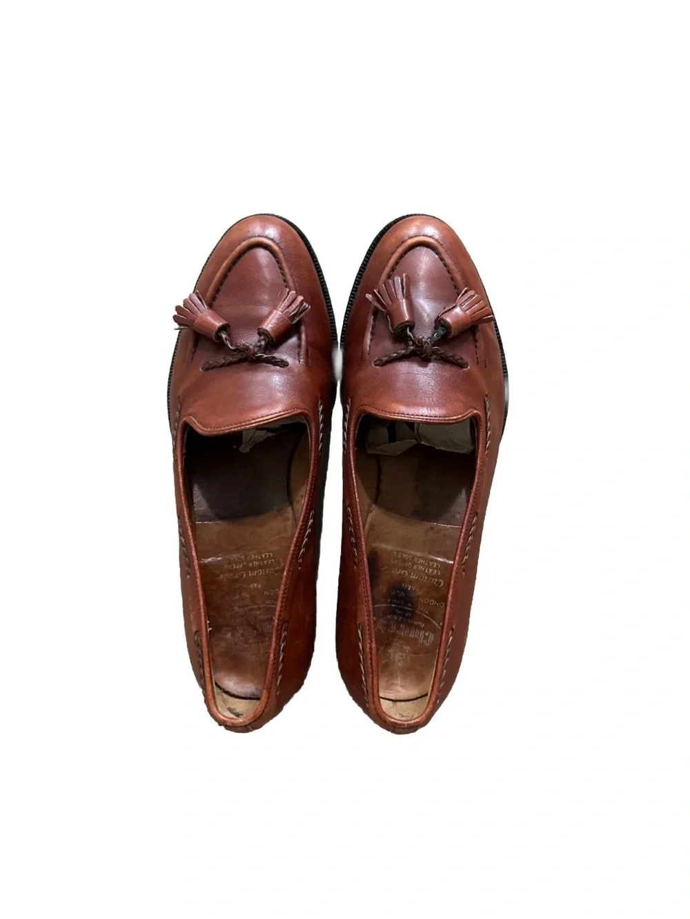 Church’s Men’s Cognac Leather Loafers with Tassel Size 8.5 Made In England